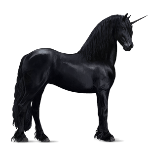 riding unicorn black