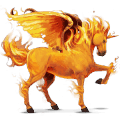 winged draft unicorn fire element