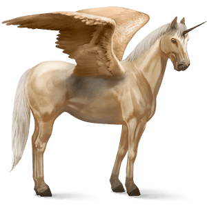 winged riding unicorn bay overo