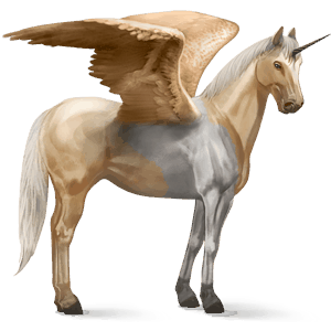 winged riding unicorn vanner palomino