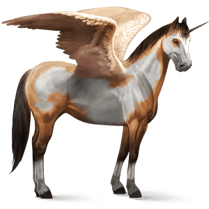 winged riding unicorn mustang chestnut