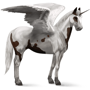 winged riding unicorn dapple gray