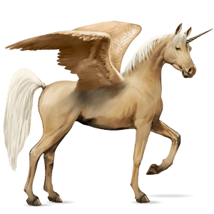 winged riding unicorn arabian horse cherry bay