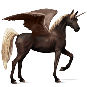 winged riding unicorn chestnut