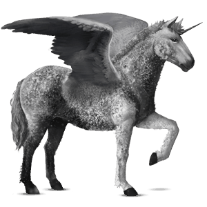 winged riding unicorn shagya arabian dapple gray