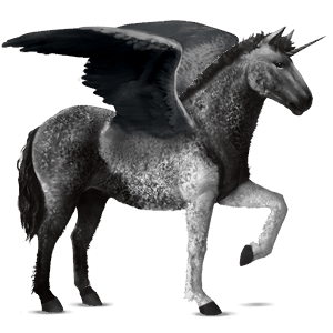 winged riding unicorn chestnut tobiano