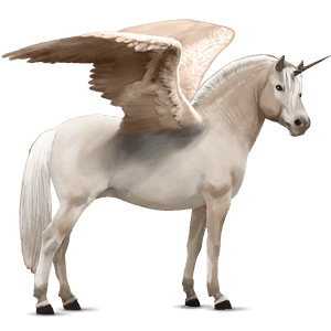 winged unicorn pony  liver chestnut tobiano