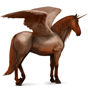 winged riding unicorn akhal-teke flaxen chestnut 