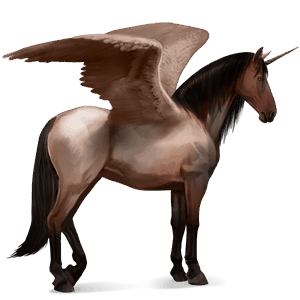 winged riding unicorn akhal-teke roan