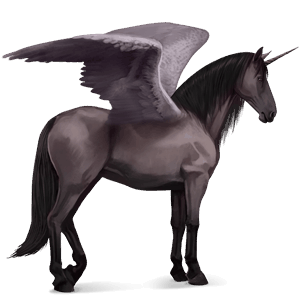 winged riding unicorn mustang light gray