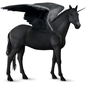 winged riding unicorn light gray