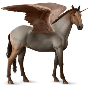 winged riding unicorn mustang roan