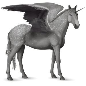 winged riding unicorn knabstrupper dapple gray