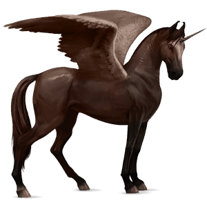 winged riding unicorn liver chestnut