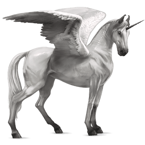 winged riding unicorn holsteiner light gray