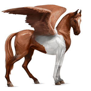 riding pegasus paint horse chestnut tobiano