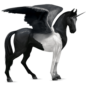 winged riding unicorn dapple gray