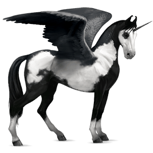 winged riding unicorn akhal-teke dark bay