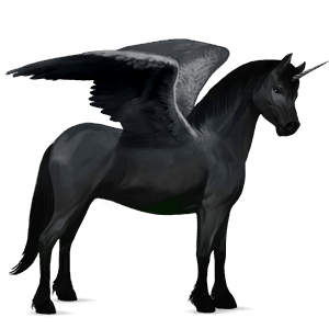 winged unicorn pony  welsh dapple gray