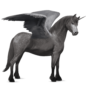 winged unicorn pony  dapple gray