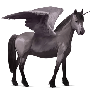 winged unicorn pony  kerry bog mouse gray
