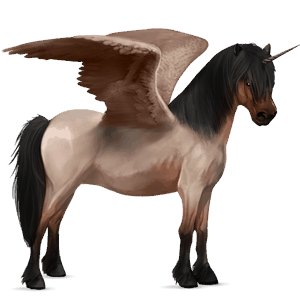 winged unicorn pony  light gray