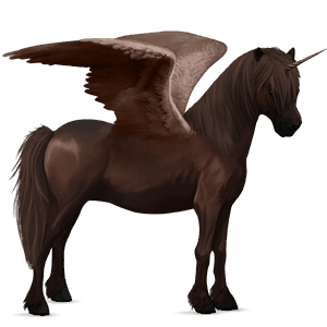 winged unicorn pony  shetland dark bay