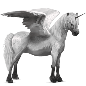 winged unicorn pony  dark bay
