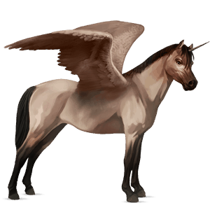 winged unicorn pony  light gray
