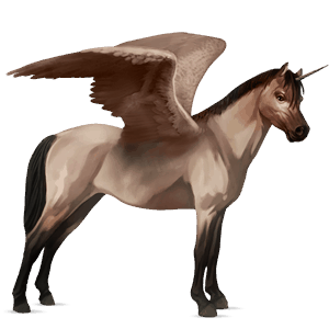 winged unicorn pony  shetland light gray