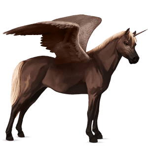 winged unicorn pony  welsh flaxen liver chestnut 