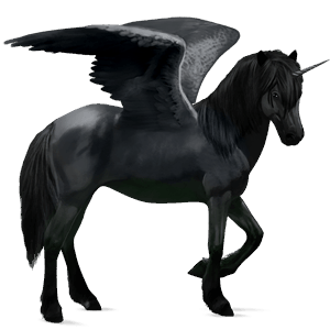 winged riding unicorn camargue dapple gray