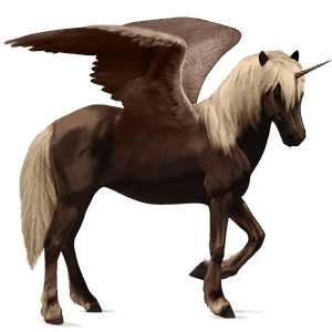 winged riding unicorn bay tobiano