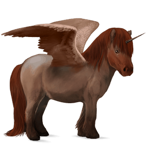 winged unicorn pony  shetland liver chestnut tobiano