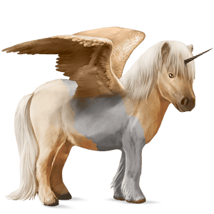 winged unicorn pony  shetland cremello