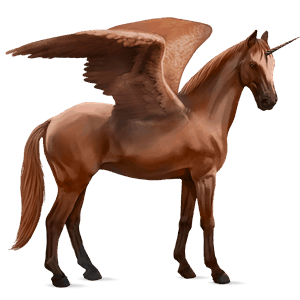 winged riding unicorn quarter horse roan