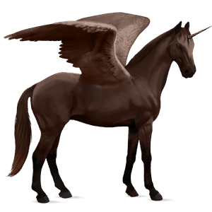 winged riding unicorn akhal-teke liver chestnut