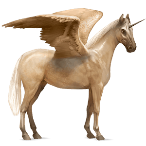 winged riding unicorn palomino