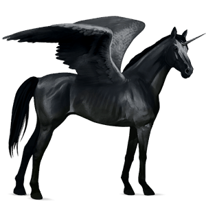 winged riding unicorn thoroughbred dark bay