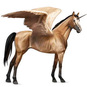 winged riding unicorn thoroughbred chestnut