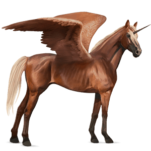 winged riding unicorn thoroughbred dark bay