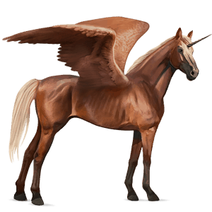 winged riding unicorn thoroughbred flaxen chestnut 
