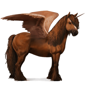 winged riding unicorn chestnut