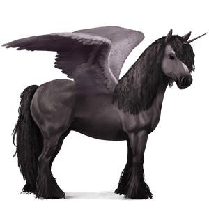 winged riding unicorn vanner dark bay tobiano
