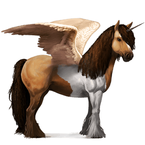 winged riding unicorn arabian horse flaxen chestnut 