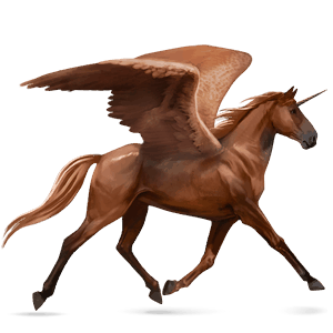 winged riding unicorn french trotter chestnut