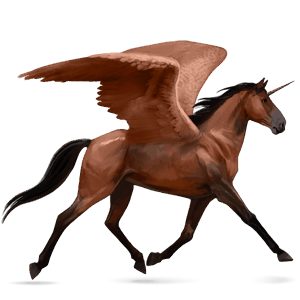 winged riding unicorn flaxen chestnut 