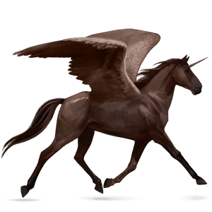 winged riding unicorn liver chestnut