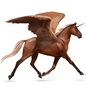 winged riding unicorn flaxen chestnut 