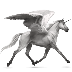 winged riding unicorn dapple gray